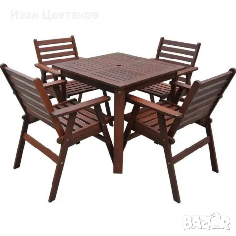 Градински комплект Tirora Muhler Meranti - 5 части, дърво