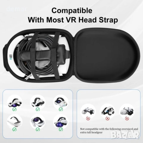 Твърд калъф за носене Dreaazhi, съвместим с Meta Quest 3S/Quest 3, аксесоари, снимка 3 - Аксесоари - 50948519