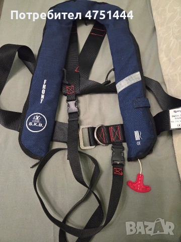 автоматична надуваема спасителна жилетка с вграден предпазен колан 