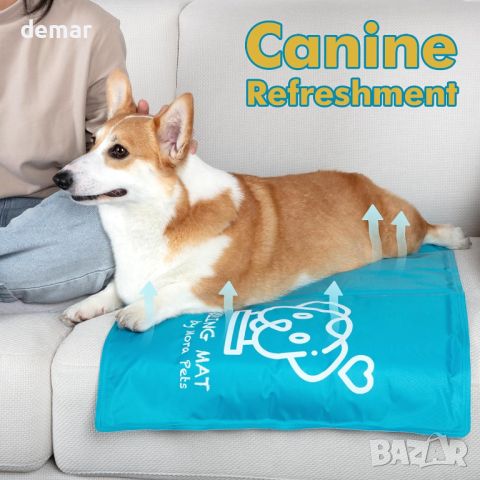 Охлаждаща подложка за легло за кучета, нетоксичен гел, самоохлаждаща се, голяма 90 x 50 cm L, снимка 6 - За кучета - 45686655
