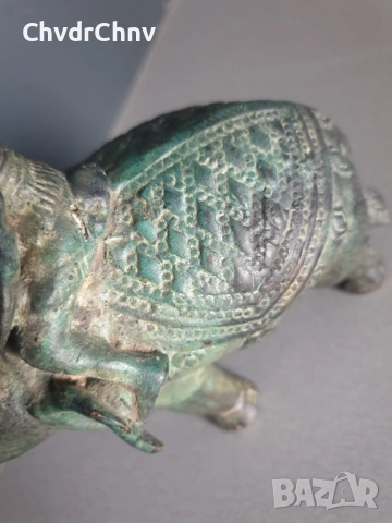 20см-3кг азиатска фигура/тайландска бронзова скулптура/статуетка на войн върху слон, снимка 9 - Статуетки - 53691466