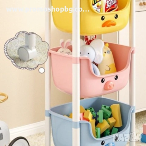 Пластмасов рафт на колелца, детски шкаф, пластмаса, 85x37.5x25.5см, снимка 4 - Други - 53063681