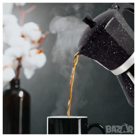 Кубинска кафеварка Bohmann, Алуминий, Черен меланж, снимка 3 - Други - 52137314