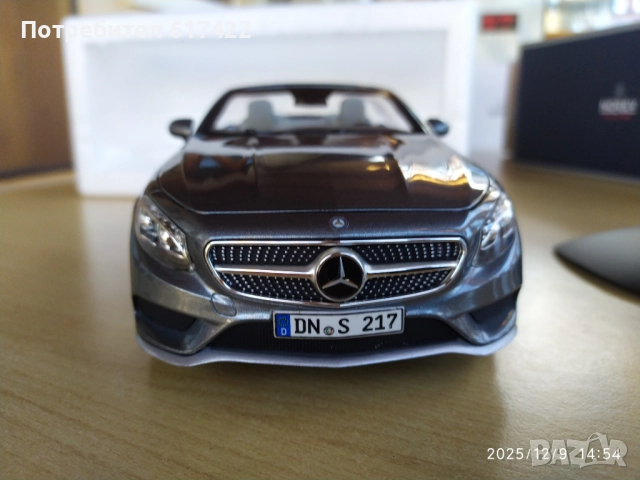 1:18 Метален модел на  Mercedes S Class Cabriolet/ C217 /2015 -Norev, снимка 7 - Колекции - 52709493