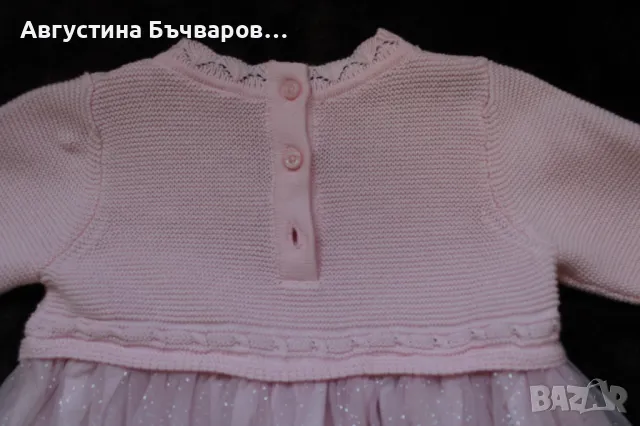 Официална рокля в розово Next (9-12м.), снимка 5 - Бебешки рокли - 50132693
