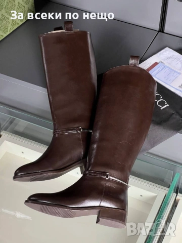 Gucci Дамски Кафеви Зимни Ботуши Гучи Код E1185, снимка 3 - Дамски ботуши - 53226995