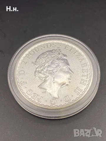 Сребърна монета Britannia 1oz, снимка 4 - Нумизматика и бонистика - 46955567