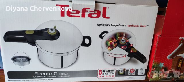 Тенджера под налягане Tefal SECURE 5 Neo (P2530741)89А, снимка 2 - Съдове за готвене - 46364062