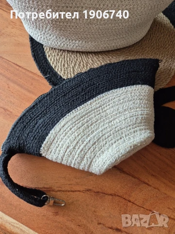 Ръчно изработена плажна чанта с портмоне, снимка 5 - Чанти - 50721550