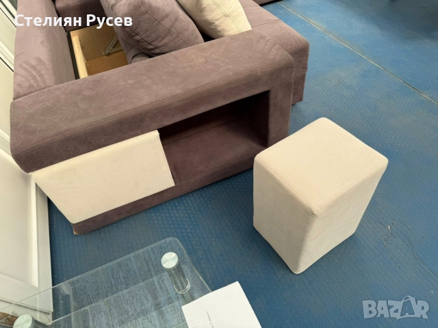 1108 разтегателен ъглов холов Диван / канапе с ракла и функция сън + табуретки -цена 1 000 лв или 51, снимка 6 - Дивани и мека мебел - 51976026