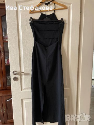 Нова черна дълга официална елегантна парти коктейлна вечерна рокля гол гръб Италия , снимка 8 - Рокли - 45325457