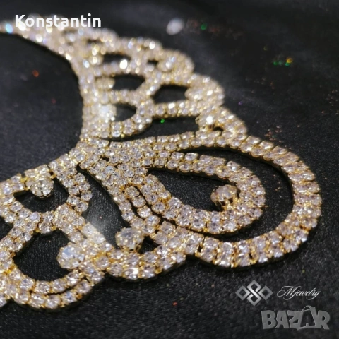 КОМПЛЕКТ CLAUDIA / Луксозен дамски комплект бижута с кристали, снимка 3 - Бижутерийни комплекти - 54244096