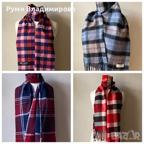 Мъжки, кариран шал от 100 % кашмир/ вълна