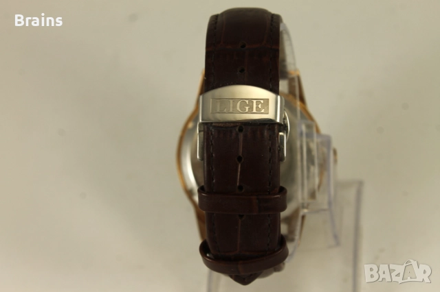 Мъжки Ръчен Часовник LIGE Automatic Toubillon Розово Злато, снимка 7 - Мъжки - 52827082