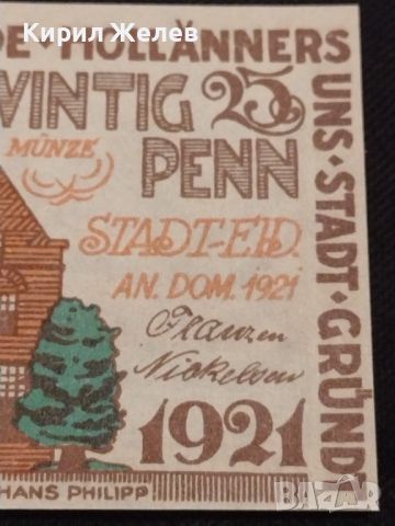 Банкнота НОТГЕЛД 25 пени 1921г. Холандия перфектно състояние за КОЛЕКЦИОНЕРИ 45126, снимка 4 - Нумизматика и бонистика - 45524802