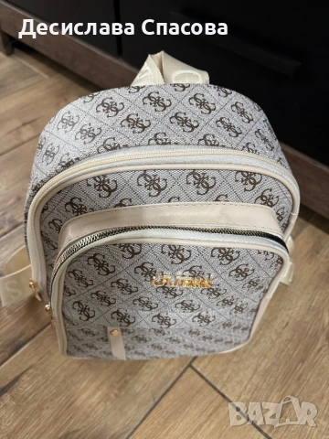 Дамска бежова раница, снимка 3 - Раници - 54256871