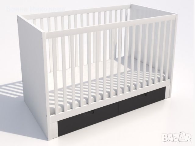 Бебешко креватче / легло / кошарка с чекмеджета, Икеа, снимка 3 - Кошарки - 45382409