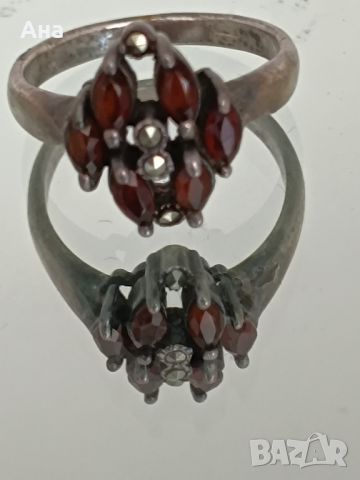 красив сребърен пръстен с рубин , снимка 4 - Пръстени - 46246474