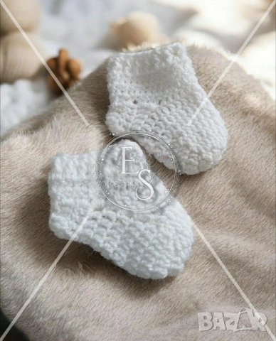 🍼 Бебешки чорапи плетени ръчна изработка, снимка 2 - Бебешки чорапи - 53662840