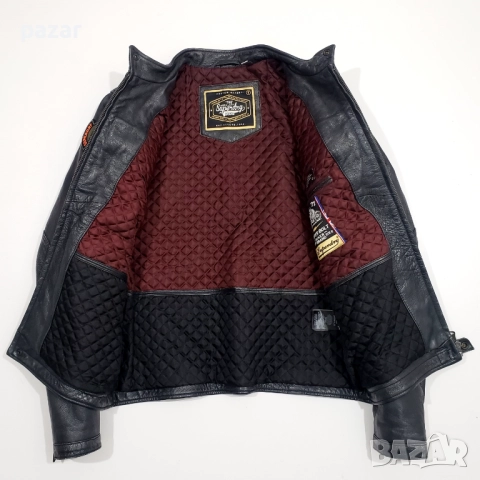 SUPERDRY 111740 Мъжко Кожено Яке с Подплата Кожа Състарен Ефект M-L, снимка 10 - Якета - 52976891