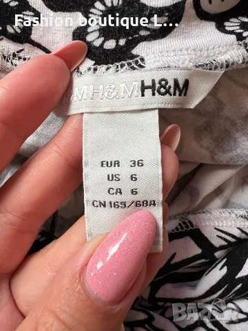 Пола в черно и бяло на цветя 🖤 36 размер 🤍 марка H&M ™️, снимка 4 - Поли - 46968796