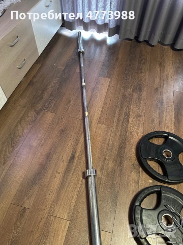 Професионален Олимпийски лост с товаримост 680кг + подарък стоманени щипки за лоста , снимка 2 - Фитнес уреди - 53935279