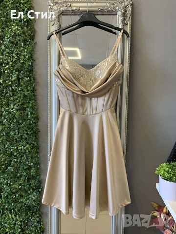 🌹Дамска сатенена рокля с пайети. 39 евро. С и М., снимка 3 - Рокли - 53967246