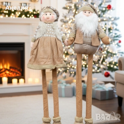 Декоративни коледни кукли Дядо Коледа и Баба Коледа -120см, снимка 2 - Декорация за дома - 52064517