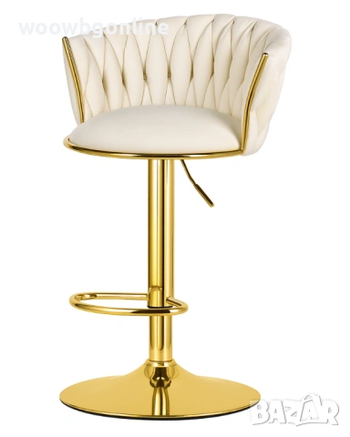 Луксозен тапициран кадифен табрет - 2 броя, снимка 4 - Столове - 53246608