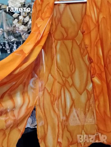 Красиво цветно оранжево лятно сако , снимка 5 - Сака - 45717347