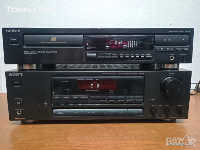 Стерео ресивър SONY STR-GX315 + CD плеър SONY CDP-397. Перфектни. Изпращам видео. 