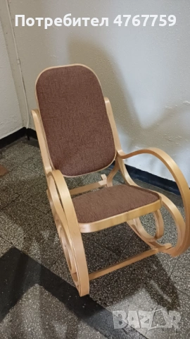 Люлеещ се дървен стол, снимка 3 - Столове - 53862251