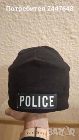 Полицейска шапка, поларена черна и тъмносиня (police), снимка 2 - Шапки - 53304934