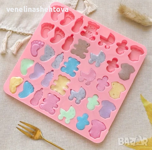 Бебе боди количка краче силиконов молд шоколад лед фондан декорация торта мъфини 