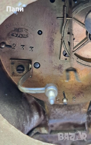 Фигурален античен каминен часовник Diplan & Salles, снимка 6 - Антикварни и старинни предмети - 52712546