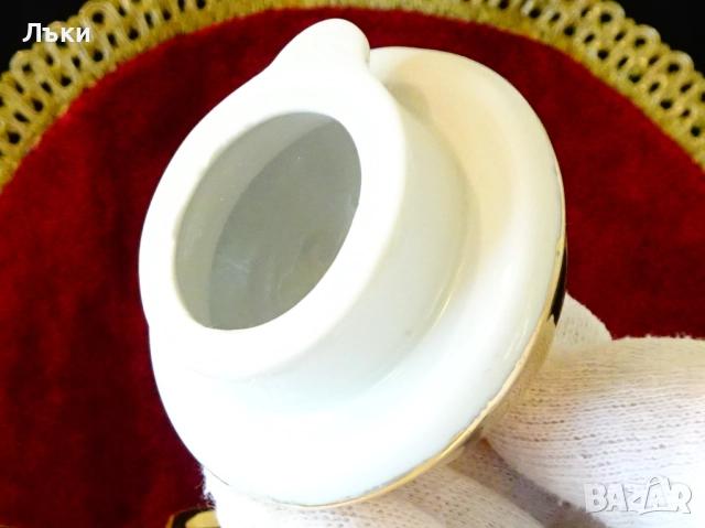 Кана баварски порцелан,чисто злато,роза,барок. , снимка 4 - Антикварни и старинни предмети - 52055659