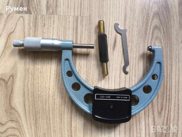 Външен микрометър Mitutoyo 103-140-10 – с тресчотка: 75-100 мм, снимка 2 - Шублери - 52773359