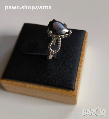 Нов сребърен пръстен 925 с камък – размер 17,5 мм, снимка 5 - Пръстени - 51408894