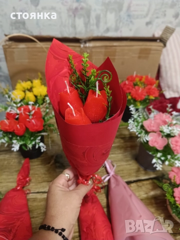 Восъчни цветя, снимка 5 - Изкуствени цветя - 51646847