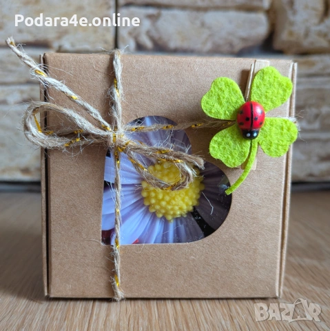 Подаръчна кутийка Маргаритка за Осми Март от ароматен глицеринов сапун, снимка 4 - Подаръци за жени - 53467705