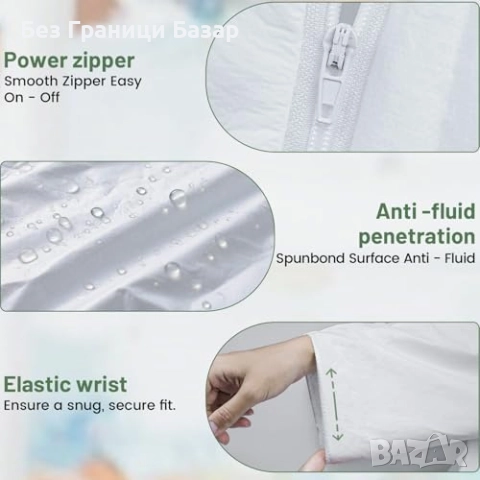 Нов Защитен гащеризон XL с качулка за боядисване работа против прах , снимка 2 - Други стоки за дома - 51902444