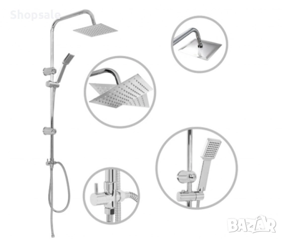 Хромиран горен душ комплект, смесител тип дъждовен душ Schütte, снимка 10 - Други стоки за дома - 52040122
