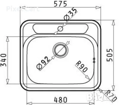 Кухненска мивка за вграждане ATRIA 0023, снимка 3 - Мивки - 47388130