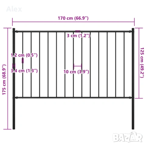 Оградно пано прахово боядисано