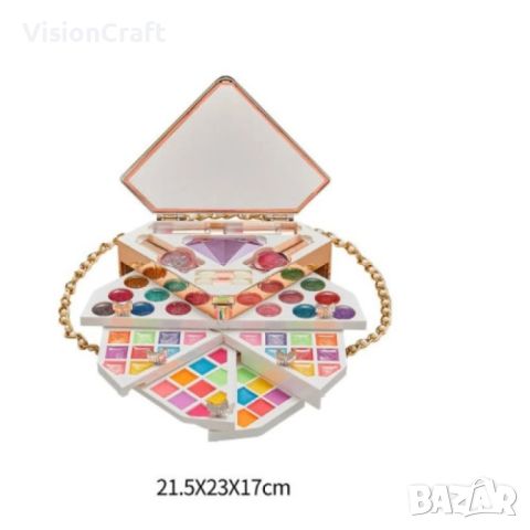 Луксозен музикален детски комплект гримове със светлина за принцеси тип чантичкa, снимка 1 - Рисуване и оцветяване - 45431582