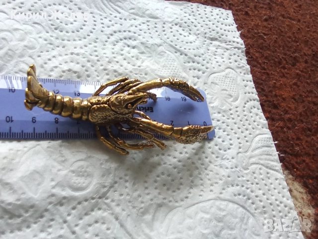 Бронзова фигурка на омар малка 52522, снимка 7 - Колекции - 52590030