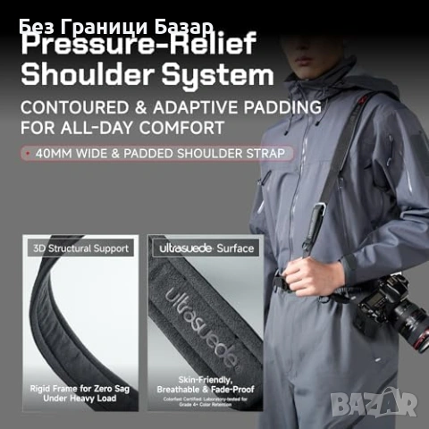 Нова Регулируема Раменна каишка за фотоапарат VSGO DSLR камера защита, снимка 5 - Чанти, стативи, аксесоари - 53816442