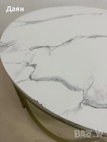 Кръгла холна маса, маса за кафе VASAGLE, закалено стъкло, снимка 3 - Маси - 52431766