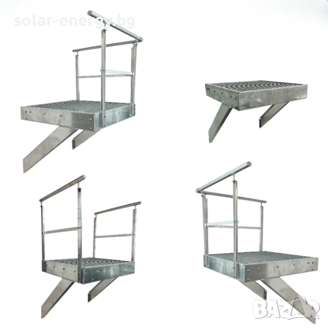 Метална площадка за стълби 100x100 см | Поцинкована | С или без парапети, снимка 2 - Други - 54236099