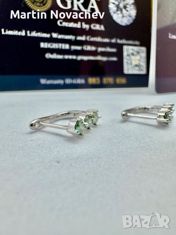 Сребърни обеци с мойсанит (Диамант) 0.6 карата, снимка 8 - Обеци - 53889235